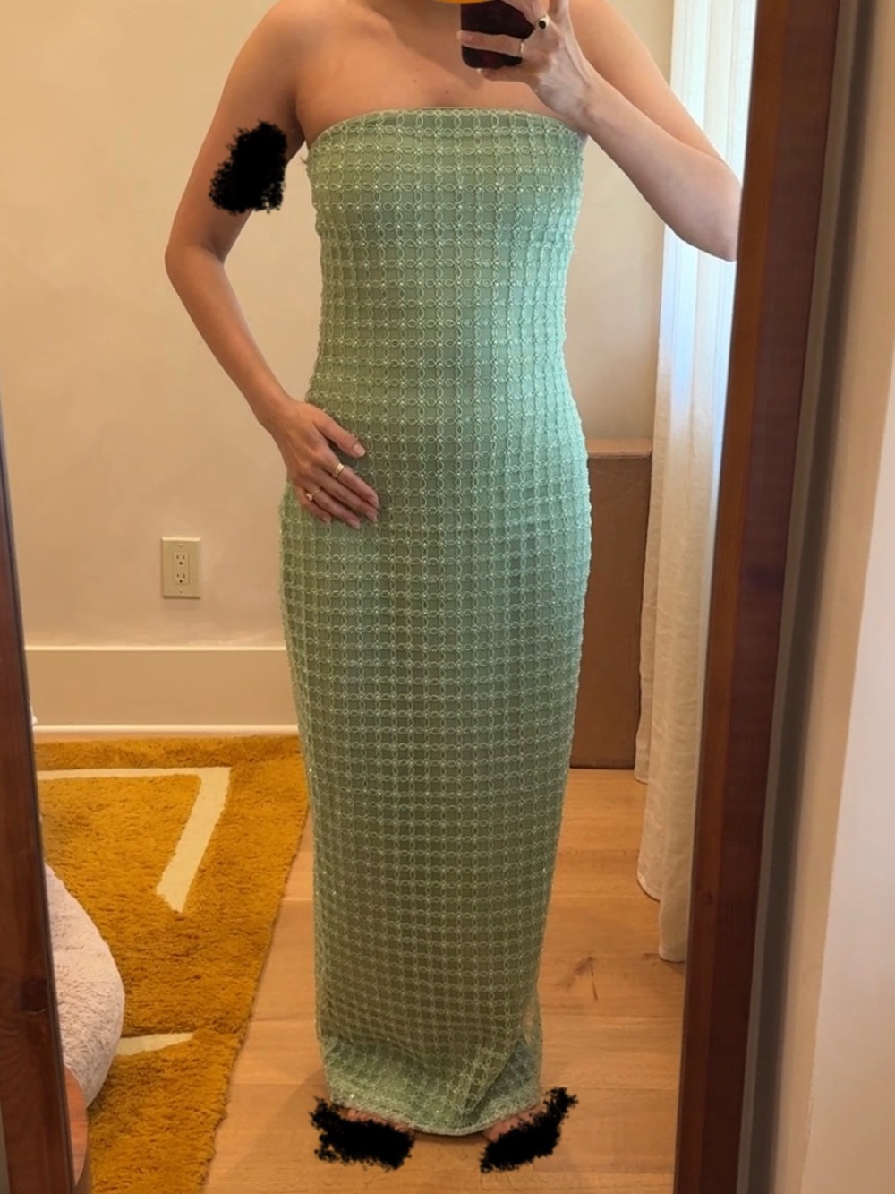 ROTATE Embellished Strapless Gown in Light Green - Picture 2 of 7